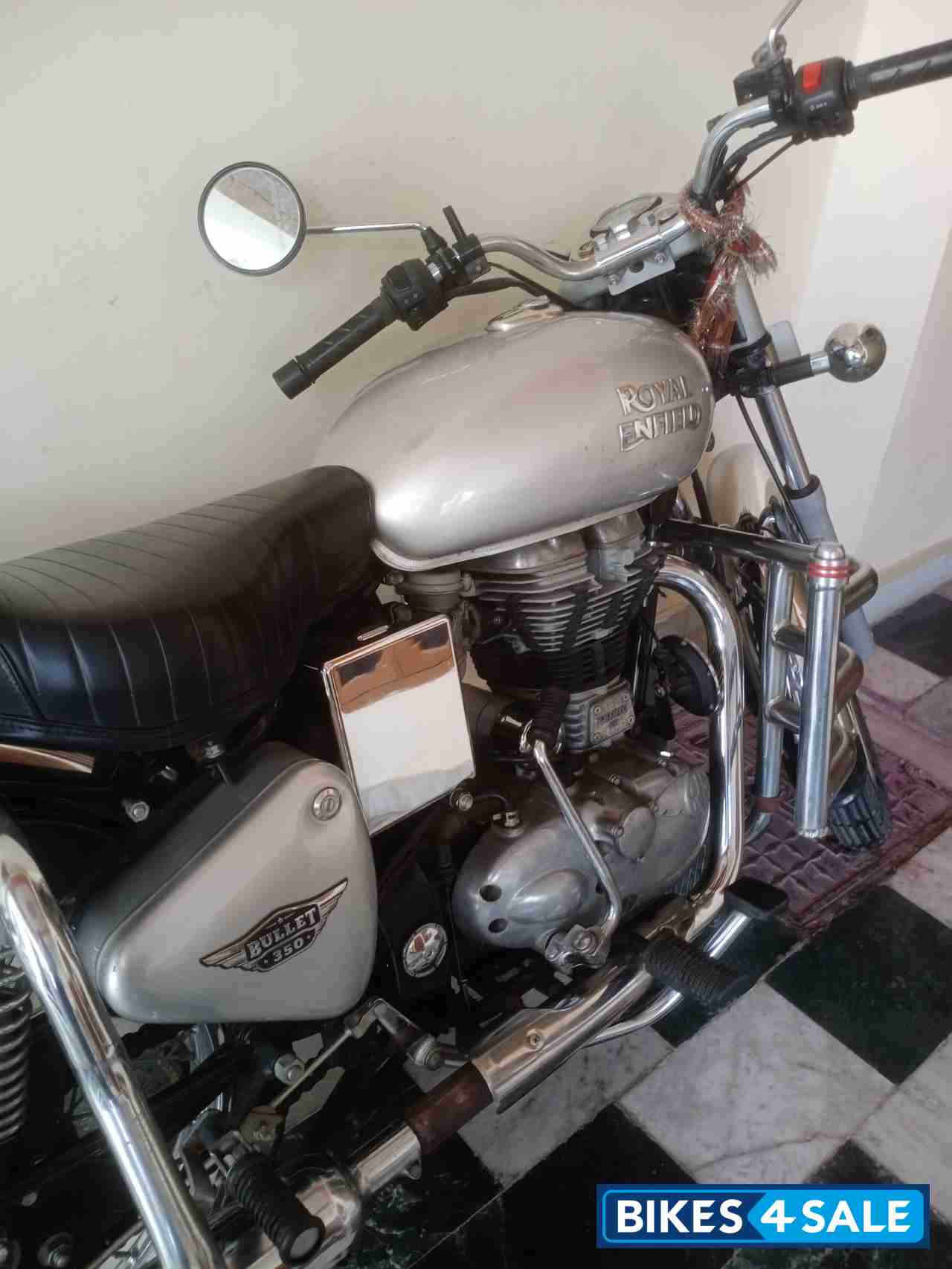 Silver Royal Enfield Bullet Electra