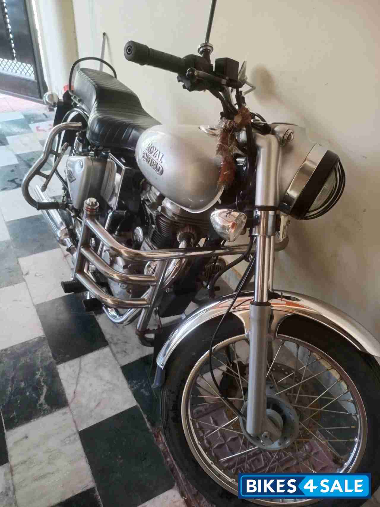Silver Royal Enfield Bullet Electra