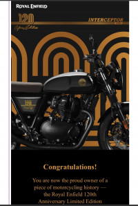 Black Chrome Royal Enfield Interceptor 650 120th Year Anniversary Edition