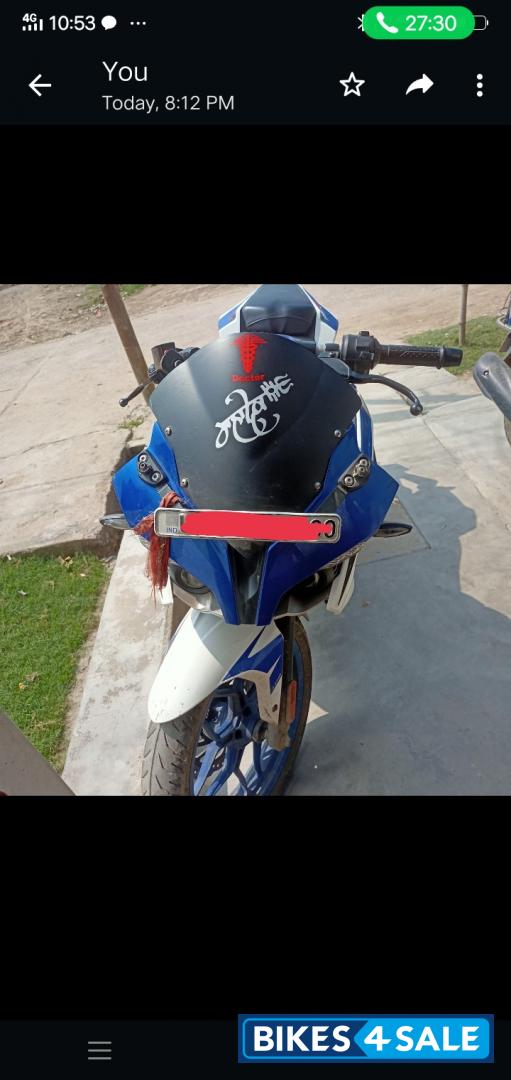 Blue And White Bajaj Pulsar RS 200 ABS