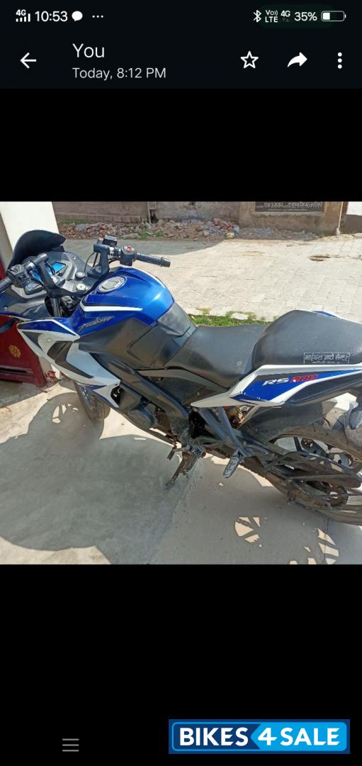 Blue And White Bajaj Pulsar RS 200 ABS