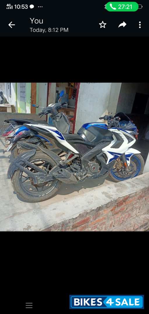Blue And White Bajaj Pulsar RS 200 ABS