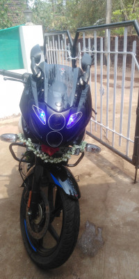 Black/blue Bajaj Pulsar 220F BS6