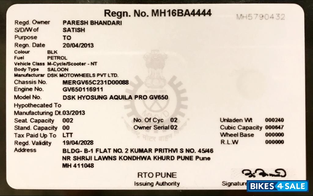 Black Hyosung Aquila Pro 650 Black Hyosung Aquila Pro 650