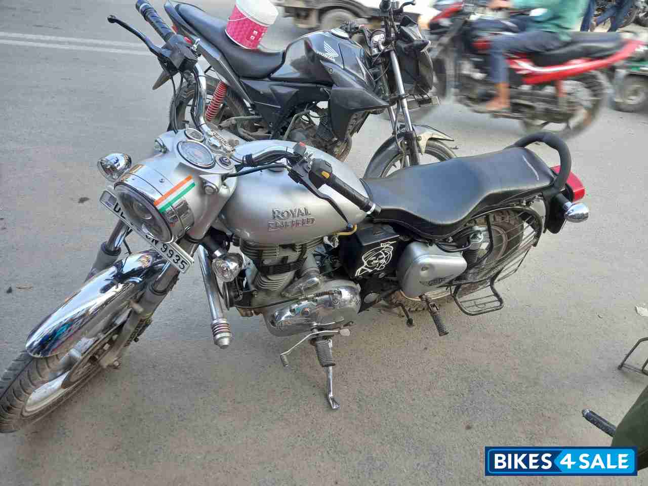 Silver Royal Enfield Bullet Electra