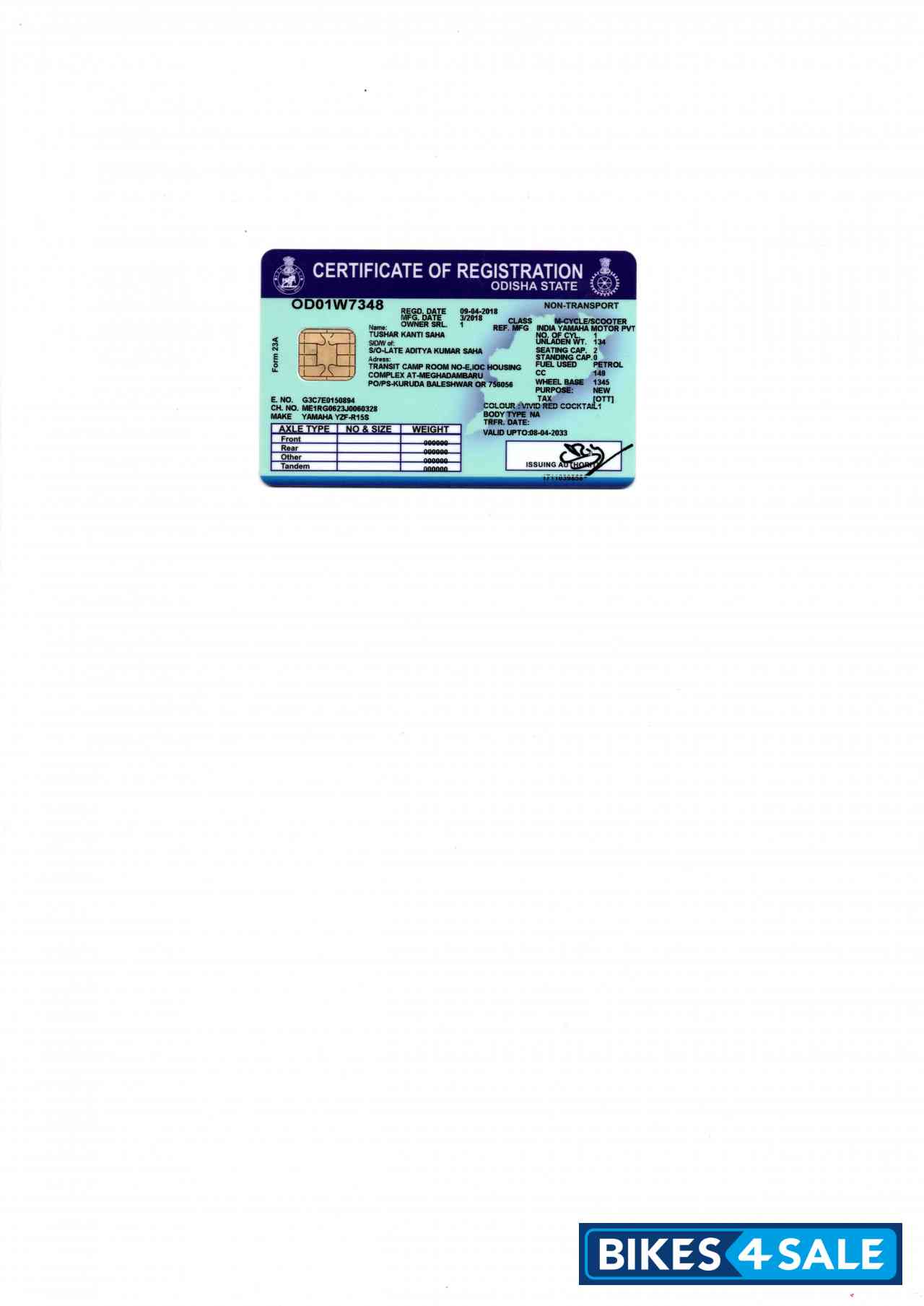 Vivid Red Cocktail 1 Yamaha YZF R15 S