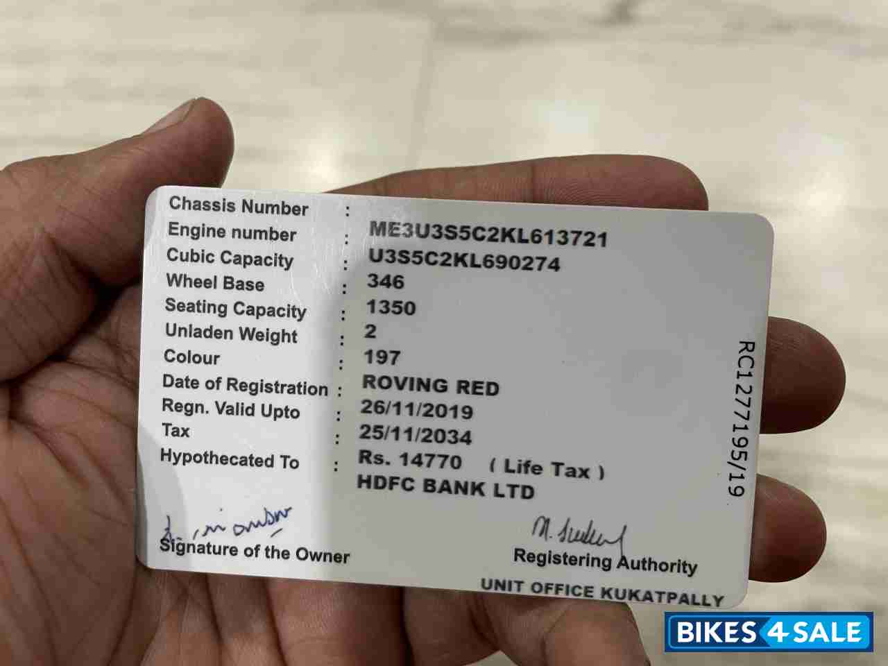 Roving Red Royal Enfield Thunderbird X 350