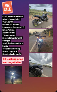 Black Yamaha FZ25 Monster Energy MotoGP Edition