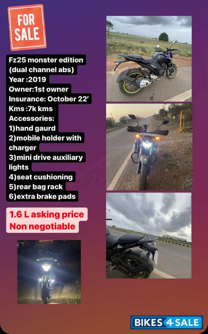 Black Yamaha FZ25 Monster Energy MotoGP Edition