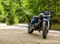 Blue And Mate Black Royal Enfield Classic Signals Airborne Blue