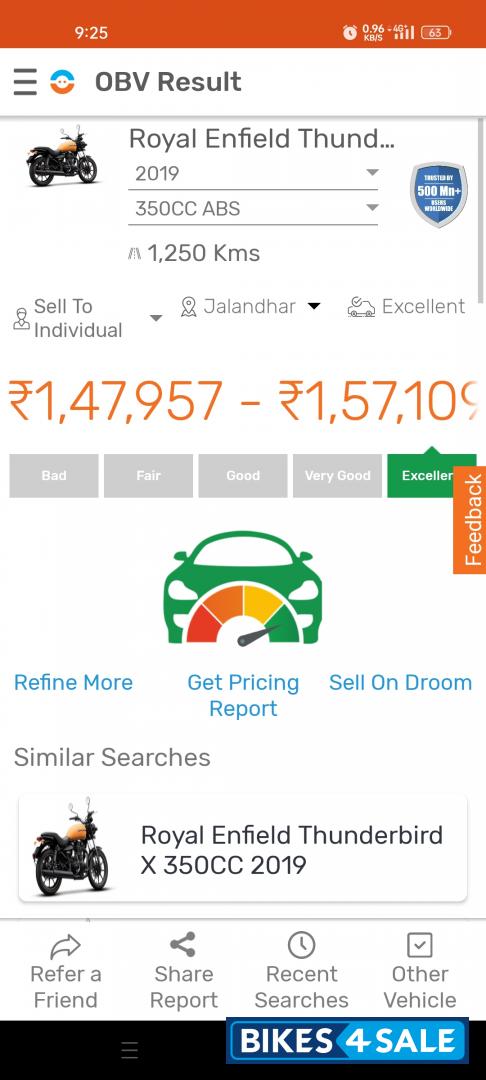 Red Royal Enfield Thunderbird X 350