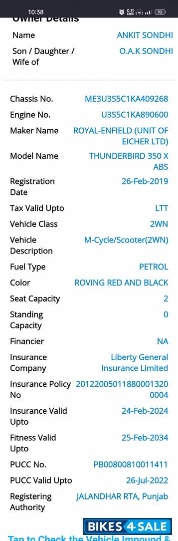 Red Royal Enfield Thunderbird X 350
