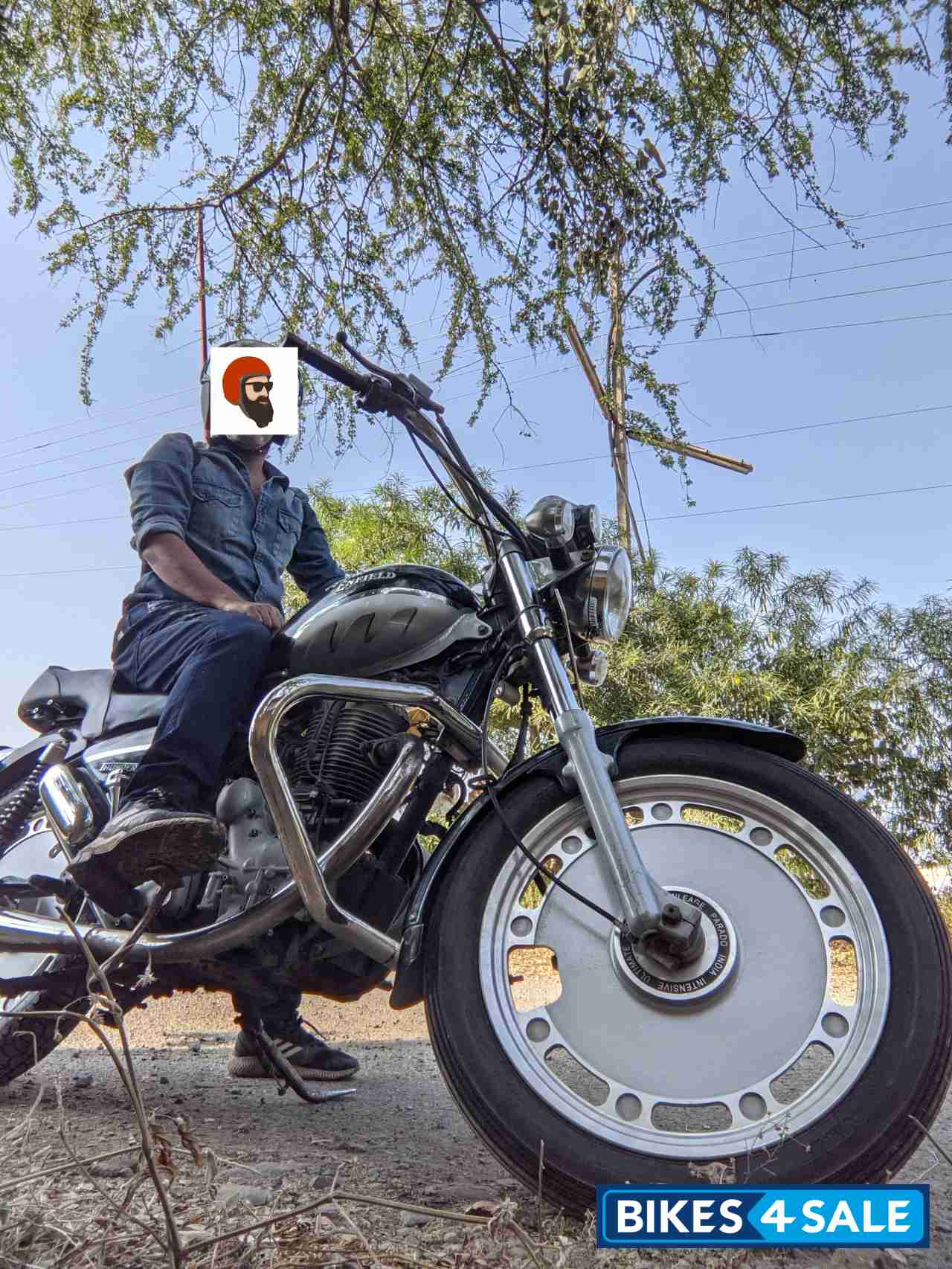 Black Silver Royal Enfield Thunderbird