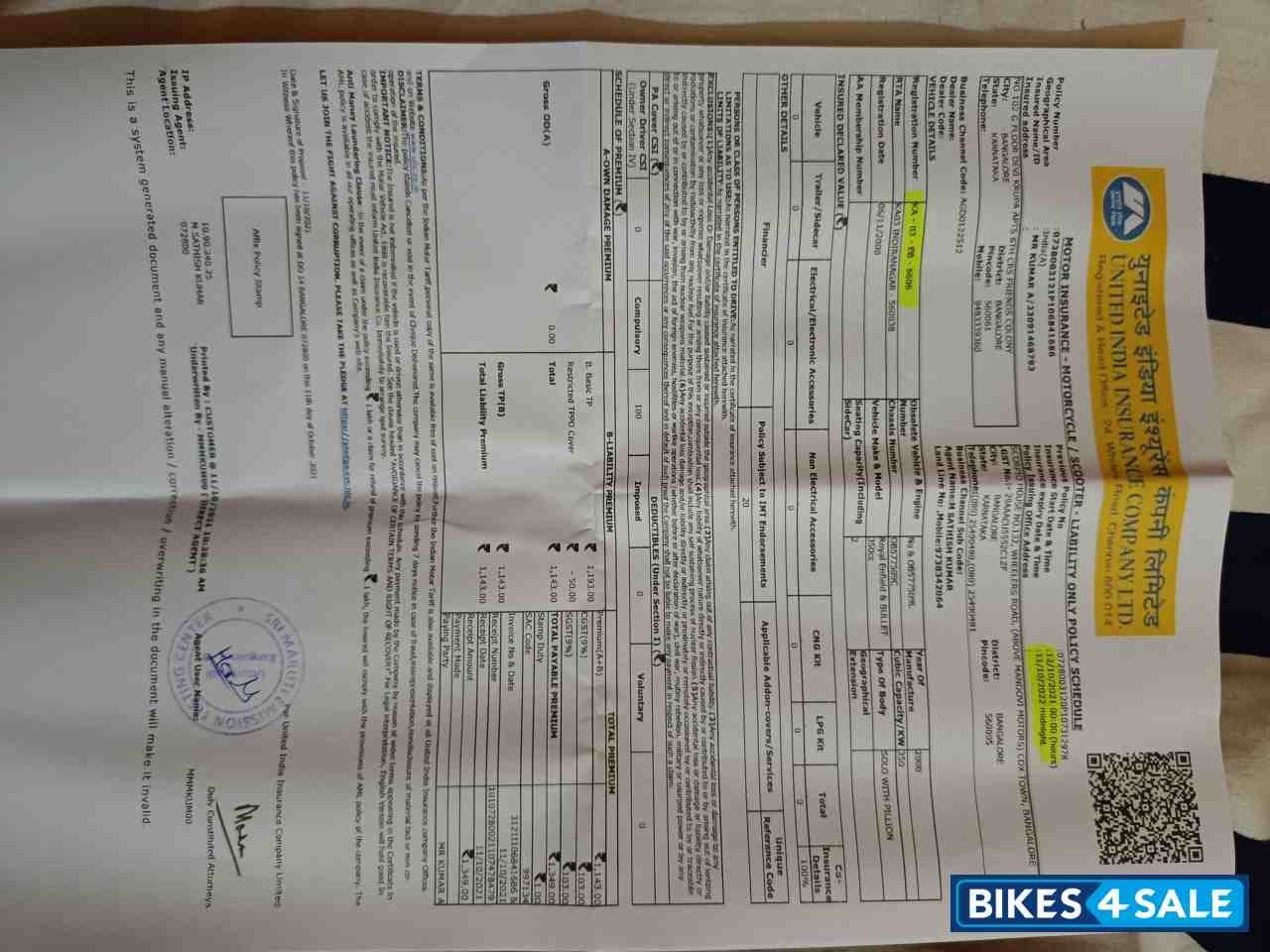 Royal Enfield Bullet Machismo 350 Old