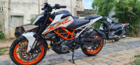 White And Orange KTM Duke 390