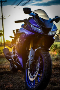 Blue Yamaha YZF R15 V3