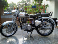 Silver Royal Enfield Bullet classic 350