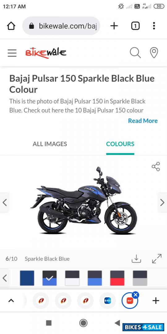 Black Blue Bajaj Pulsar 150 BS6