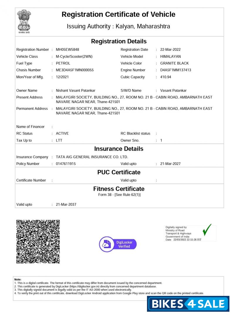 Granite Black Royal Enfield Himalayan 2021