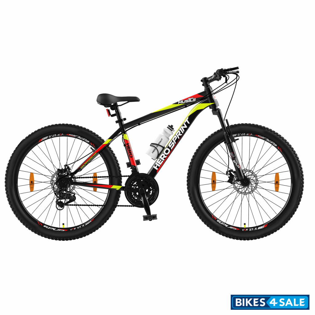 Neon Orange, Green, And Black Bicycle Hero Sprint Hustle 27.5T with DOUBLE DISK BRAKE