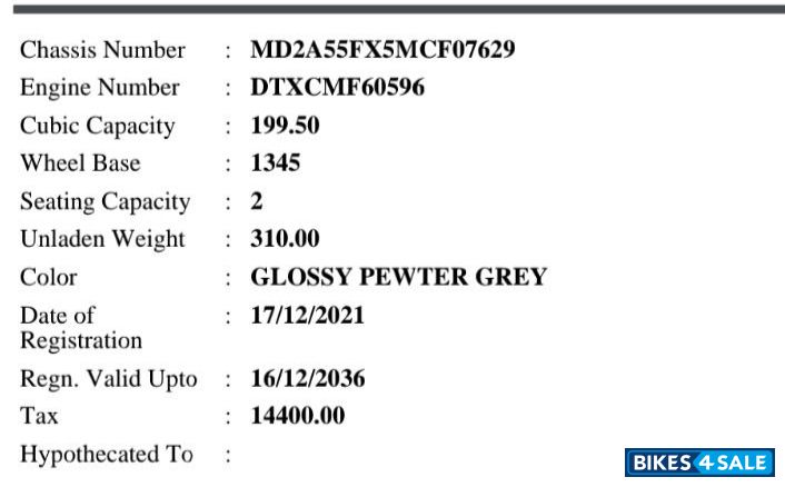 Grey Bajaj Pulsar RS 200