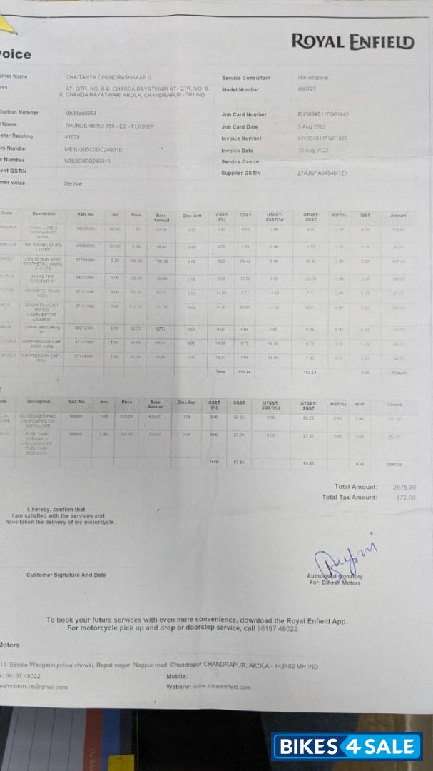 Black Royal Enfield Thunderbird 350