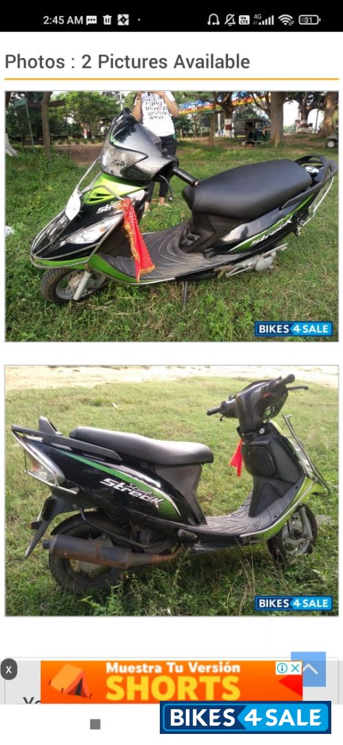 Black And Green TVS Scooty Streak