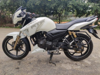 White TVS Apache RTR 180 ABS