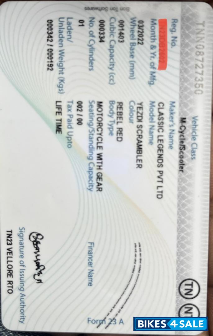 Yezdi Scrambler Dual Tone Yezdi Scrambler Dual Tone