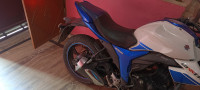 White Blue Suzuki Gixxer 150