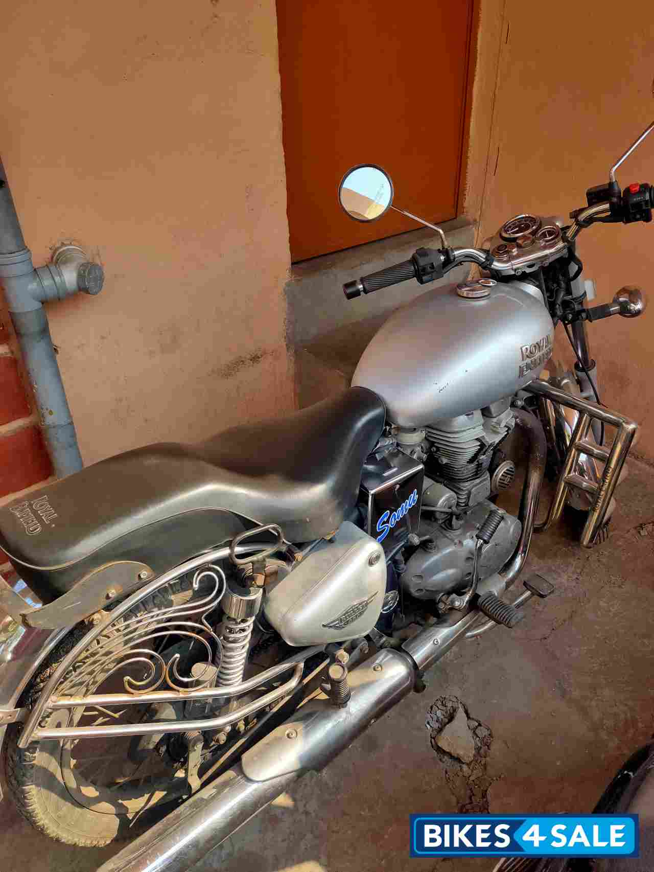 Silver Royal Enfield Bullet 350