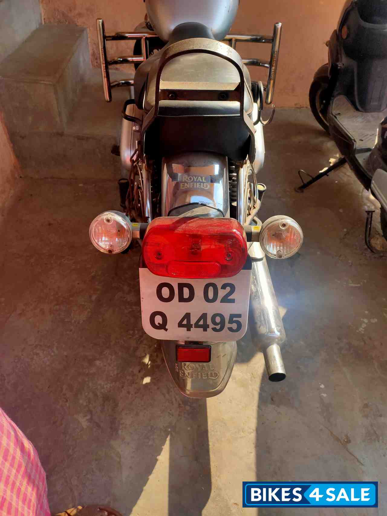 Silver Royal Enfield Bullet 350