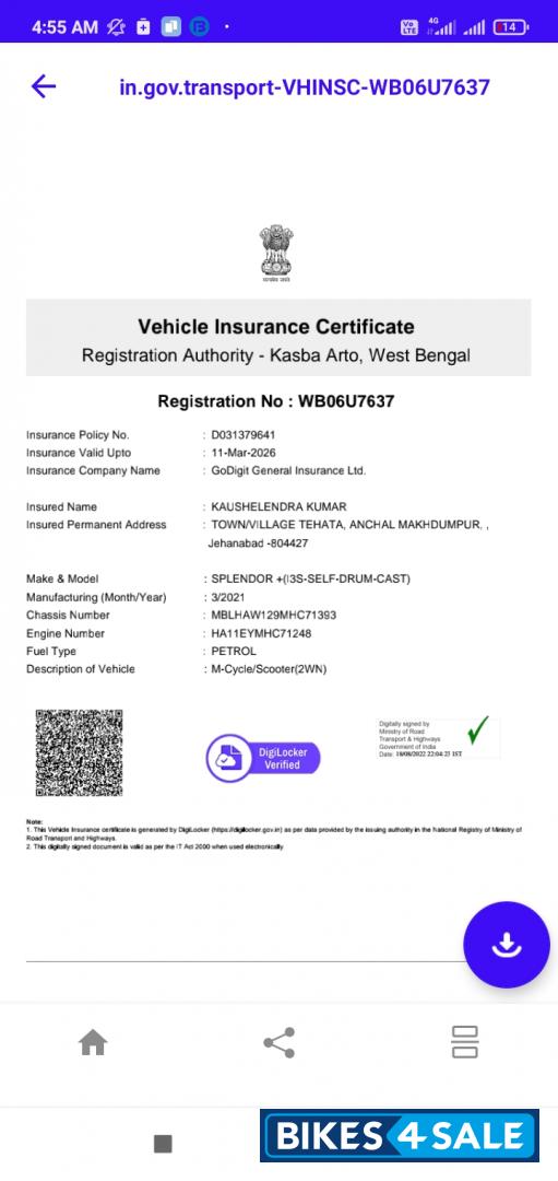 Hero Splendor Plus IBS i3s