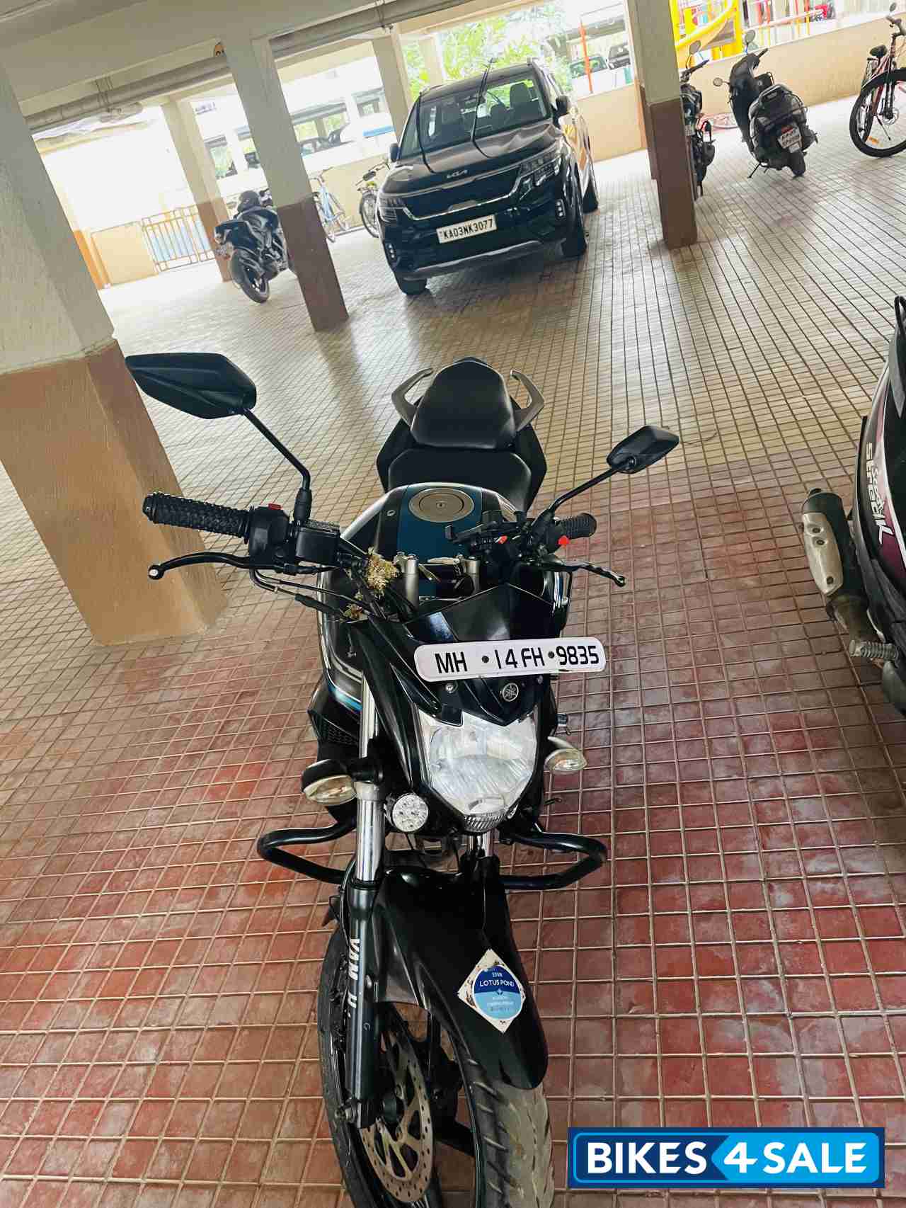 Cyan With Black Yamaha FZ-S FI V2