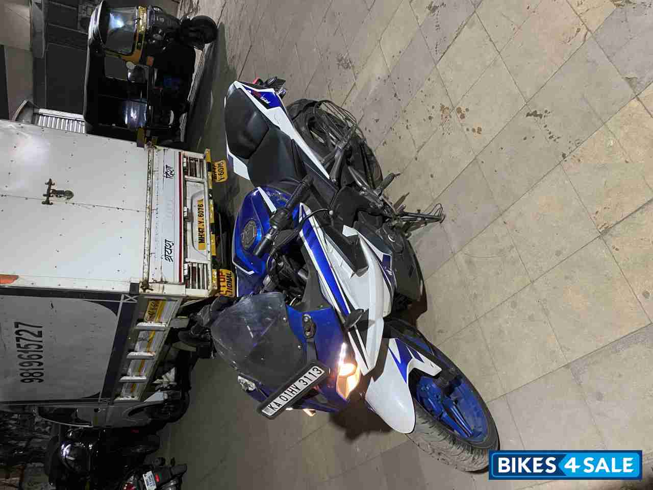 Blue White Bajaj Pulsar RS 200 ABS