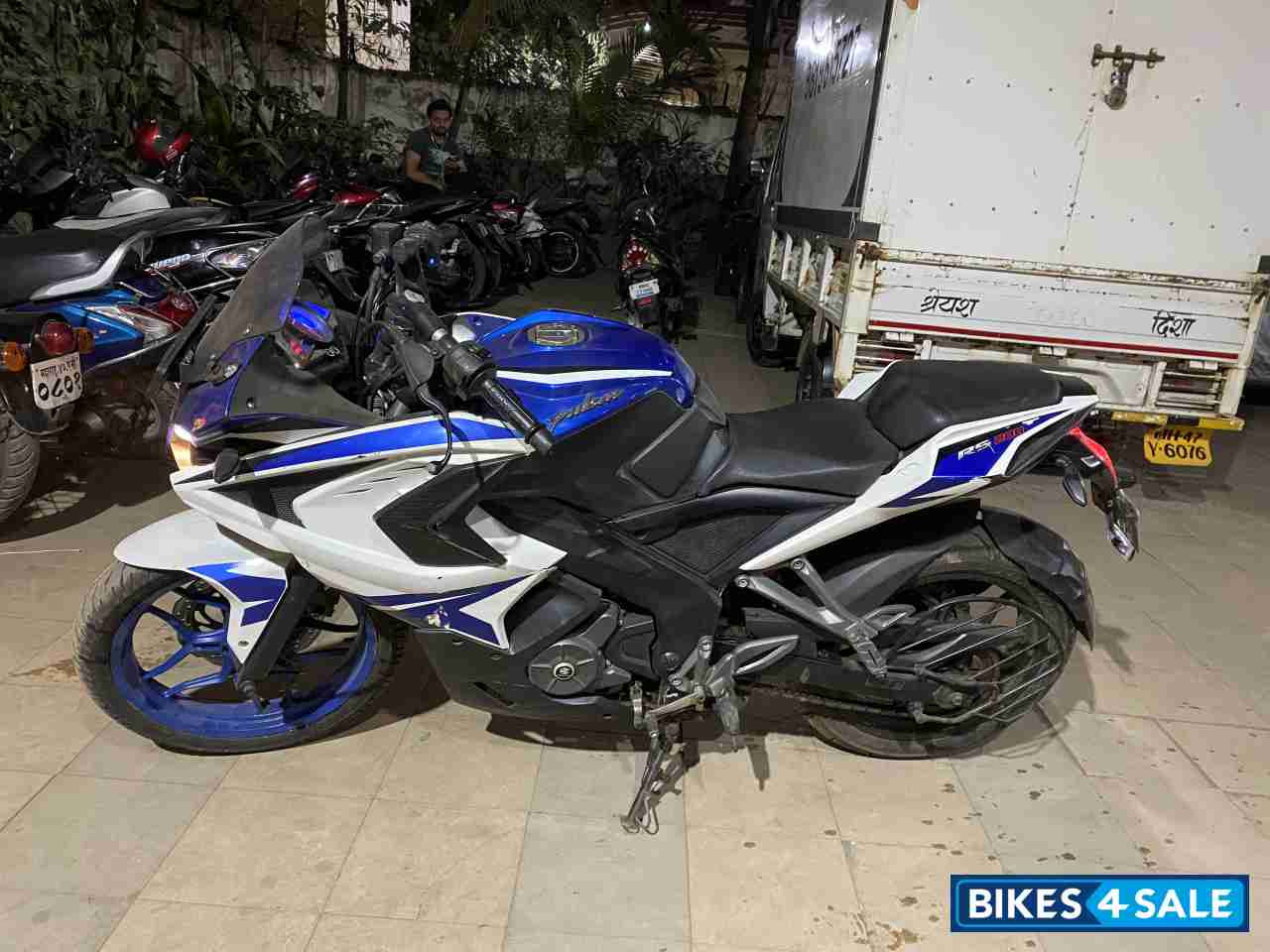 Blue White Bajaj Pulsar RS 200 ABS