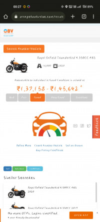 Red Royal Enfield Thunderbird X 350