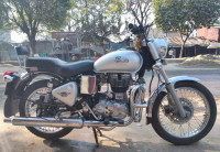 Silver Royal Enfield Bullet 350 ES