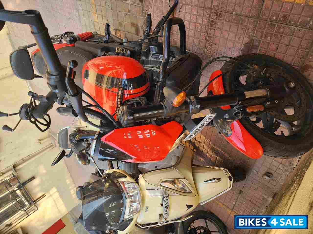 Flaming Red Harley Davidson  Street rod