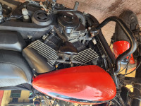 Flaming Red Harley Davidson  Street rod