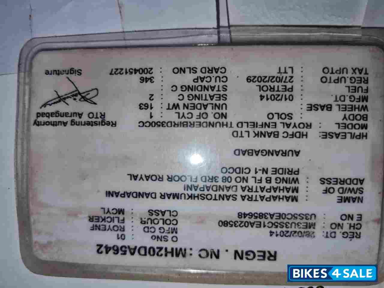 Black Royal Enfield Thunderbird TwinSpark 350