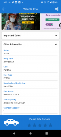 Purple TVS Sport BS6