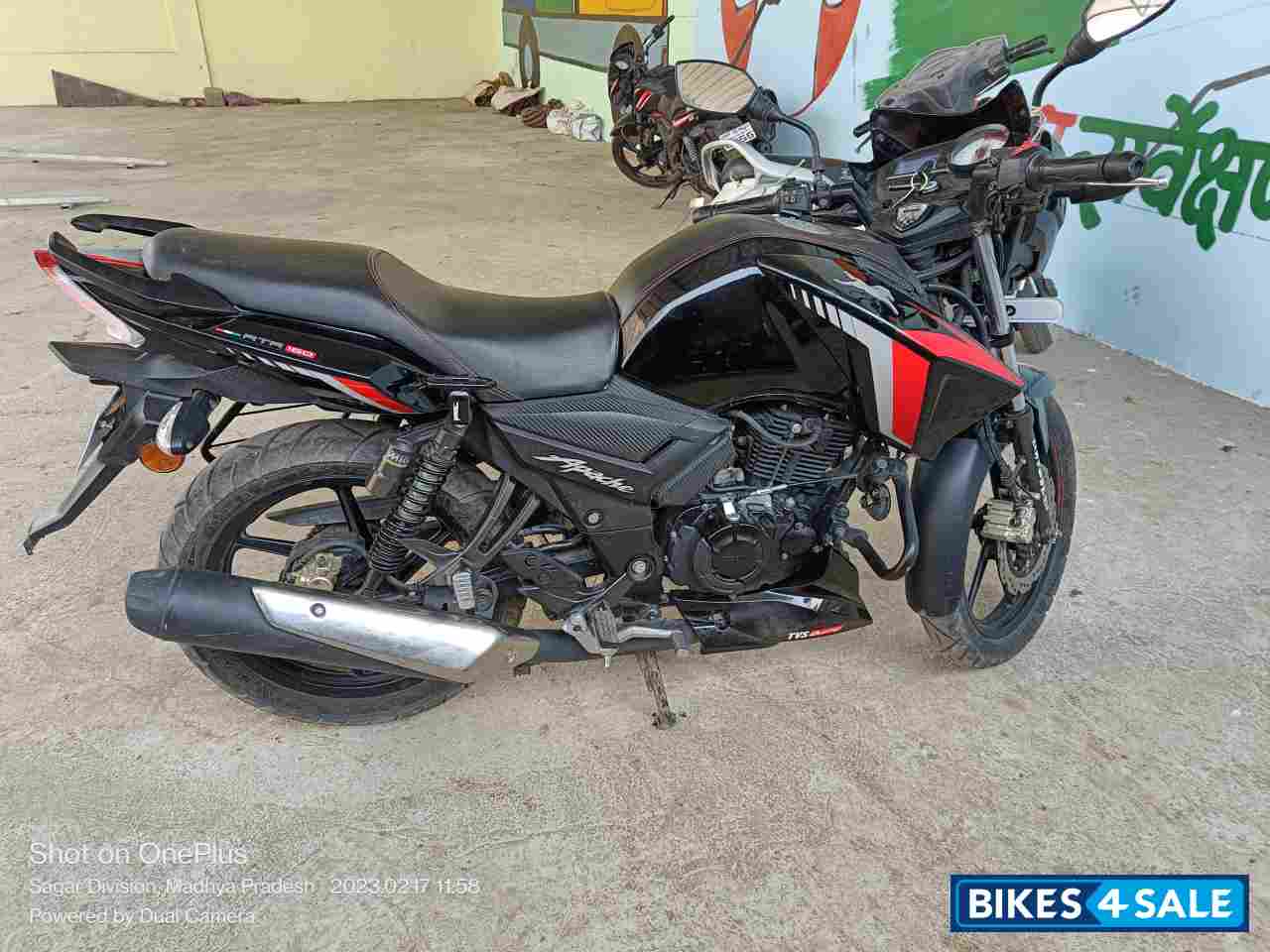 Black With Red TVS Apache RTR 160 BS VI