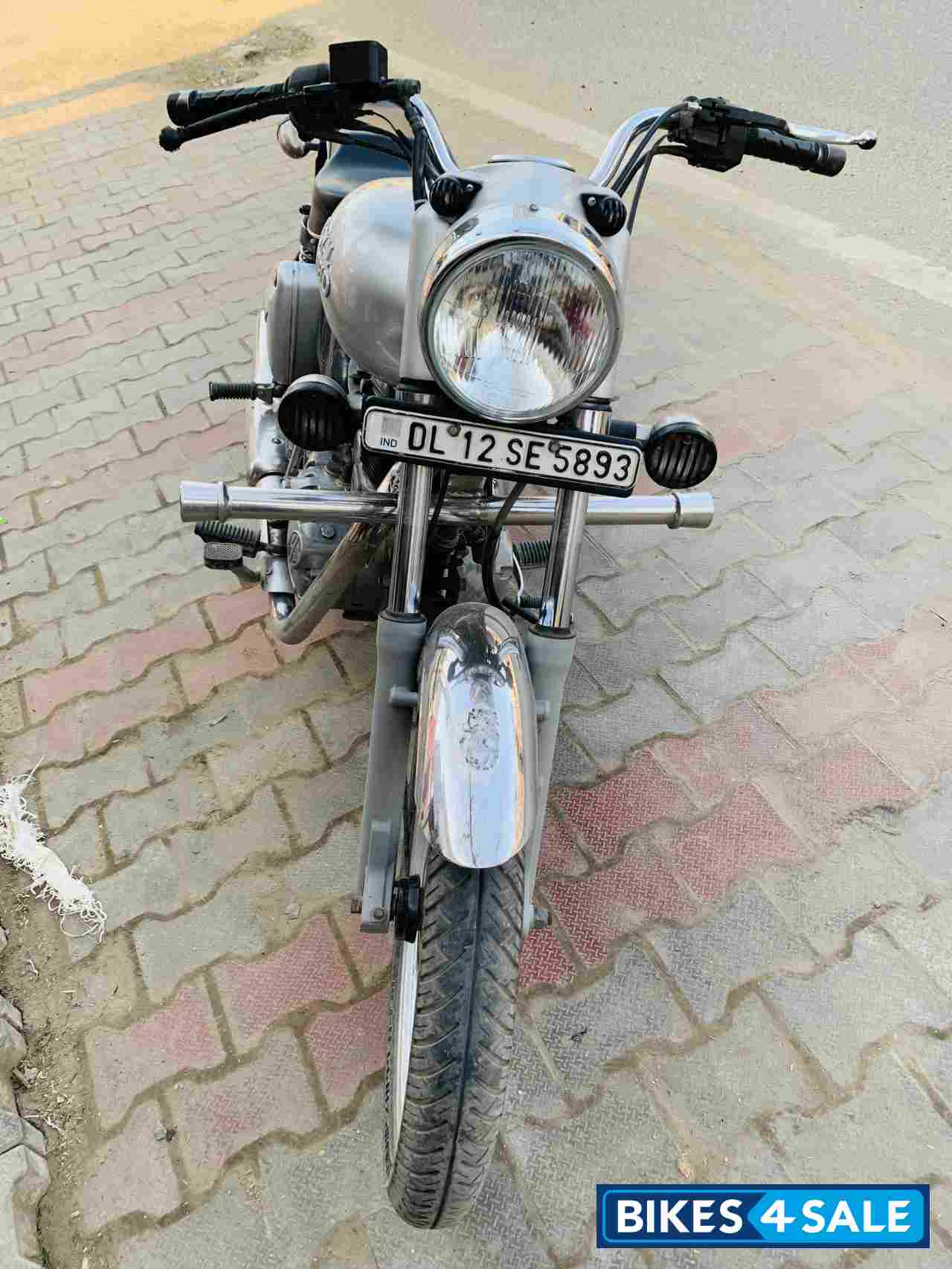 Silver Royal Enfield Bullet Electra