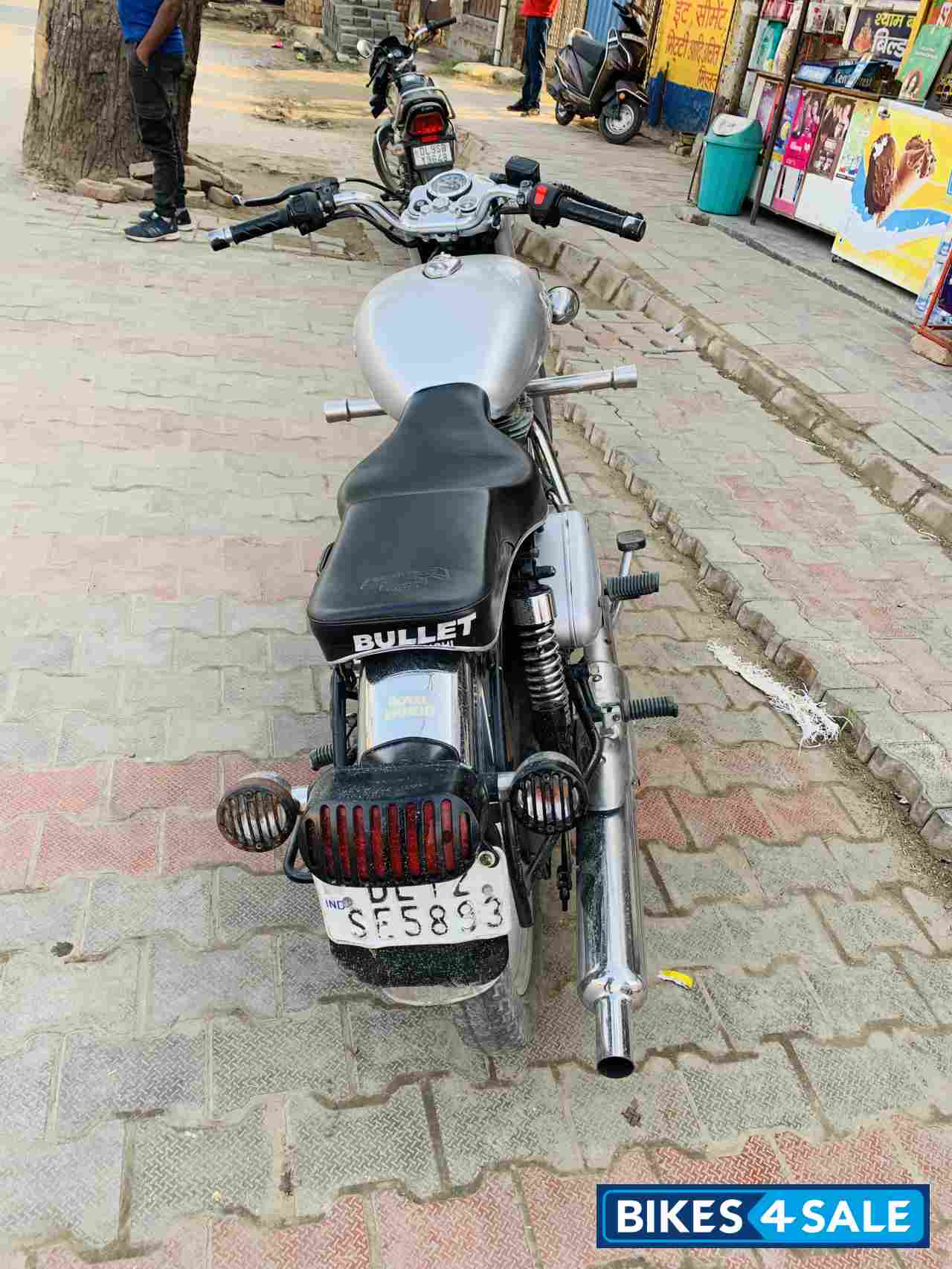 Silver Royal Enfield Bullet Electra