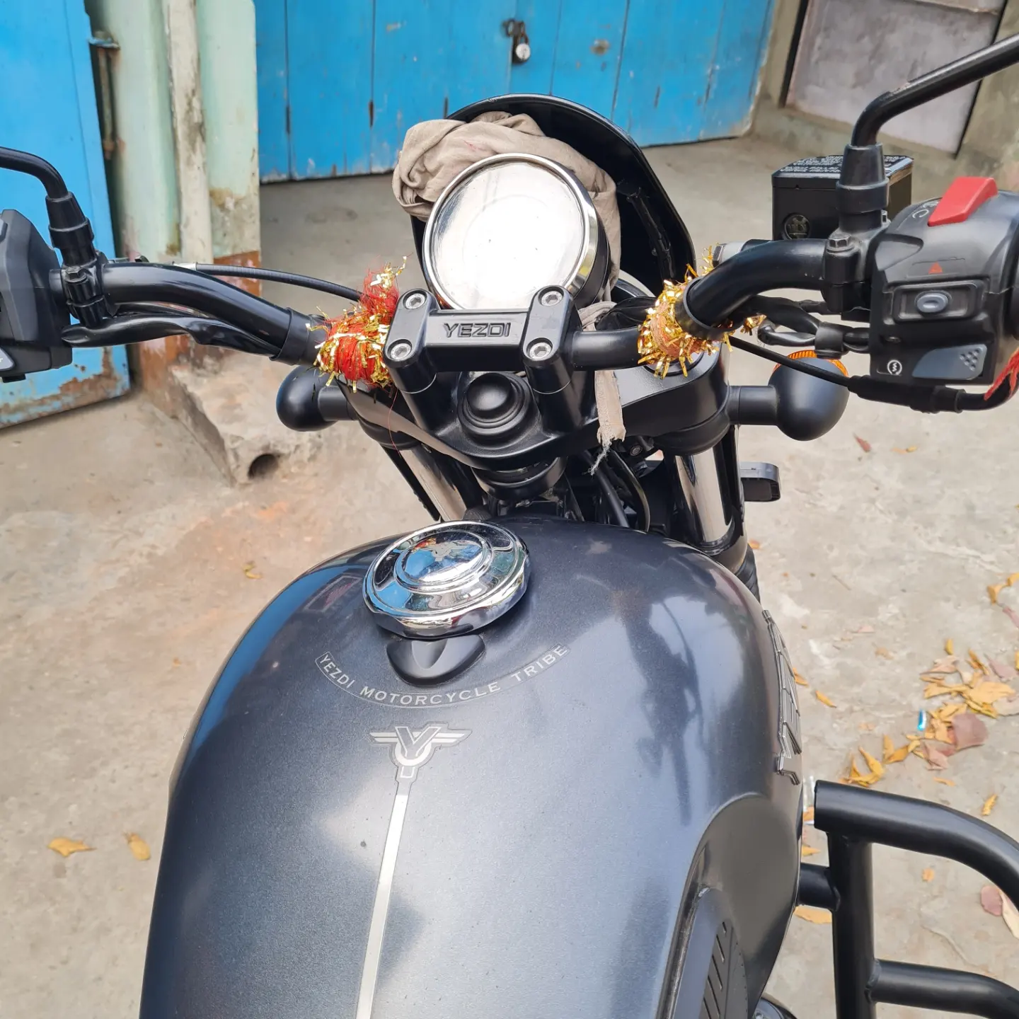 Grey Yezdi Roadster Dark