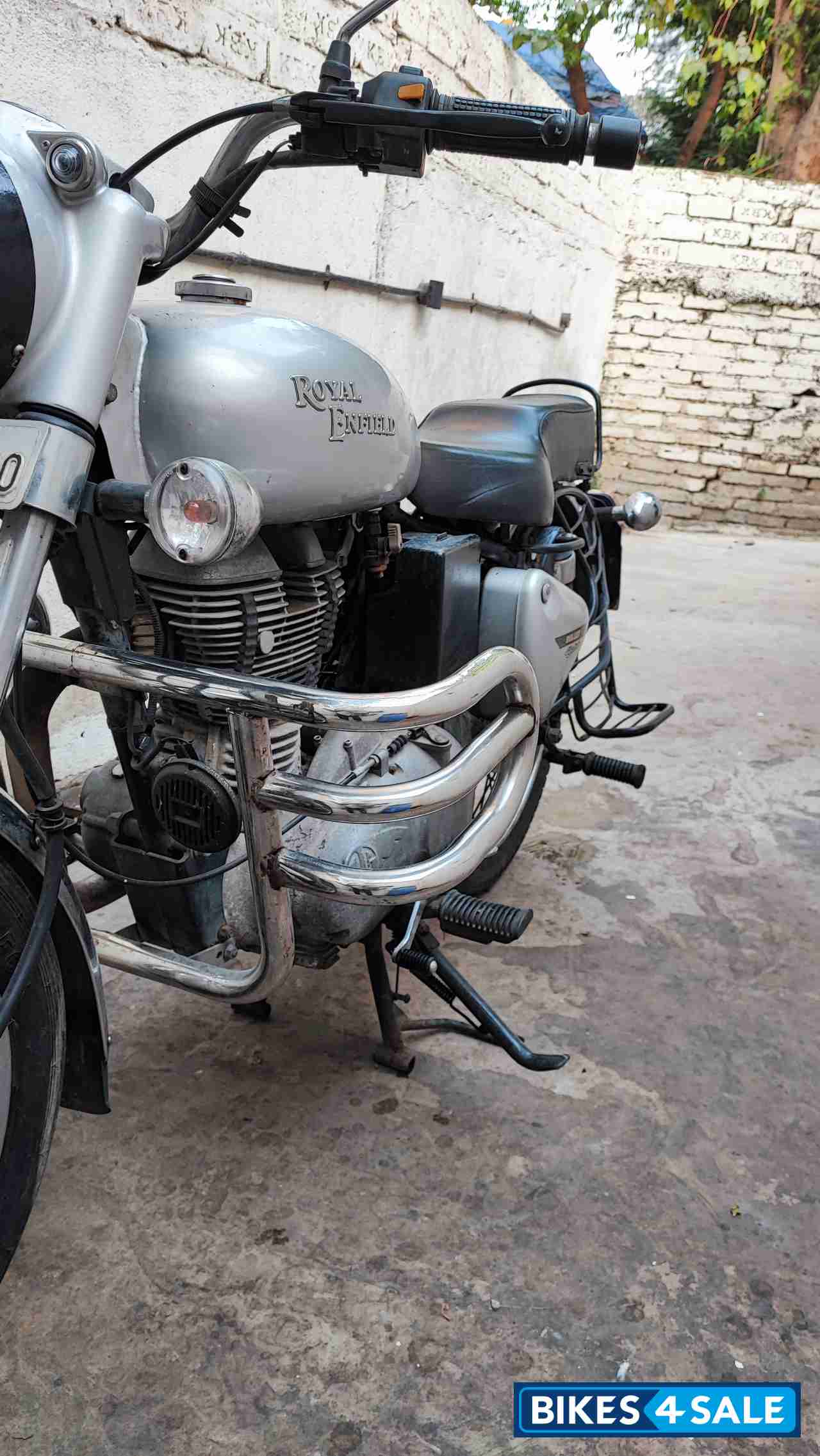 Silver Royal Enfield Bullet Electra