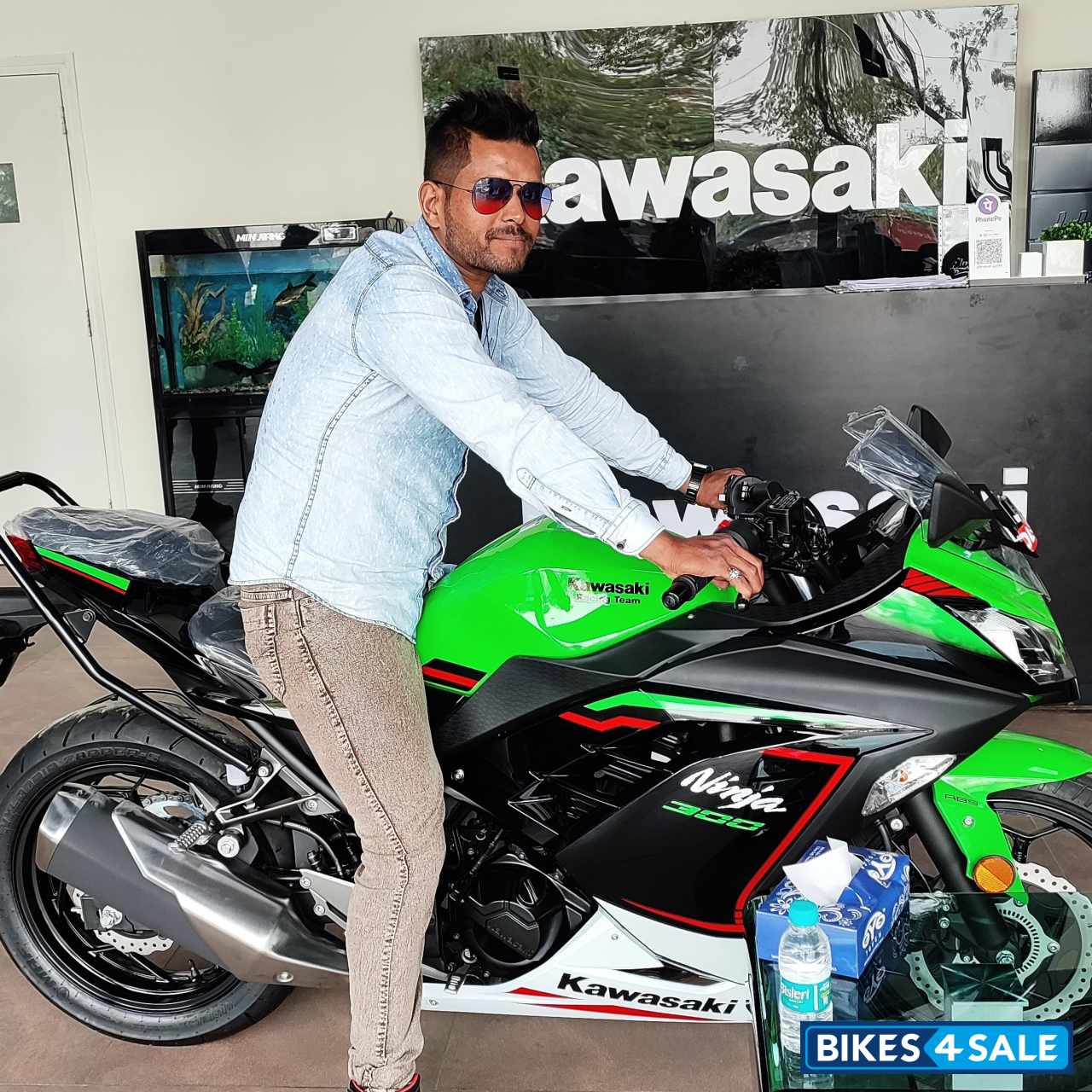 Green Kawasaki Ninja 300 BS6 2022