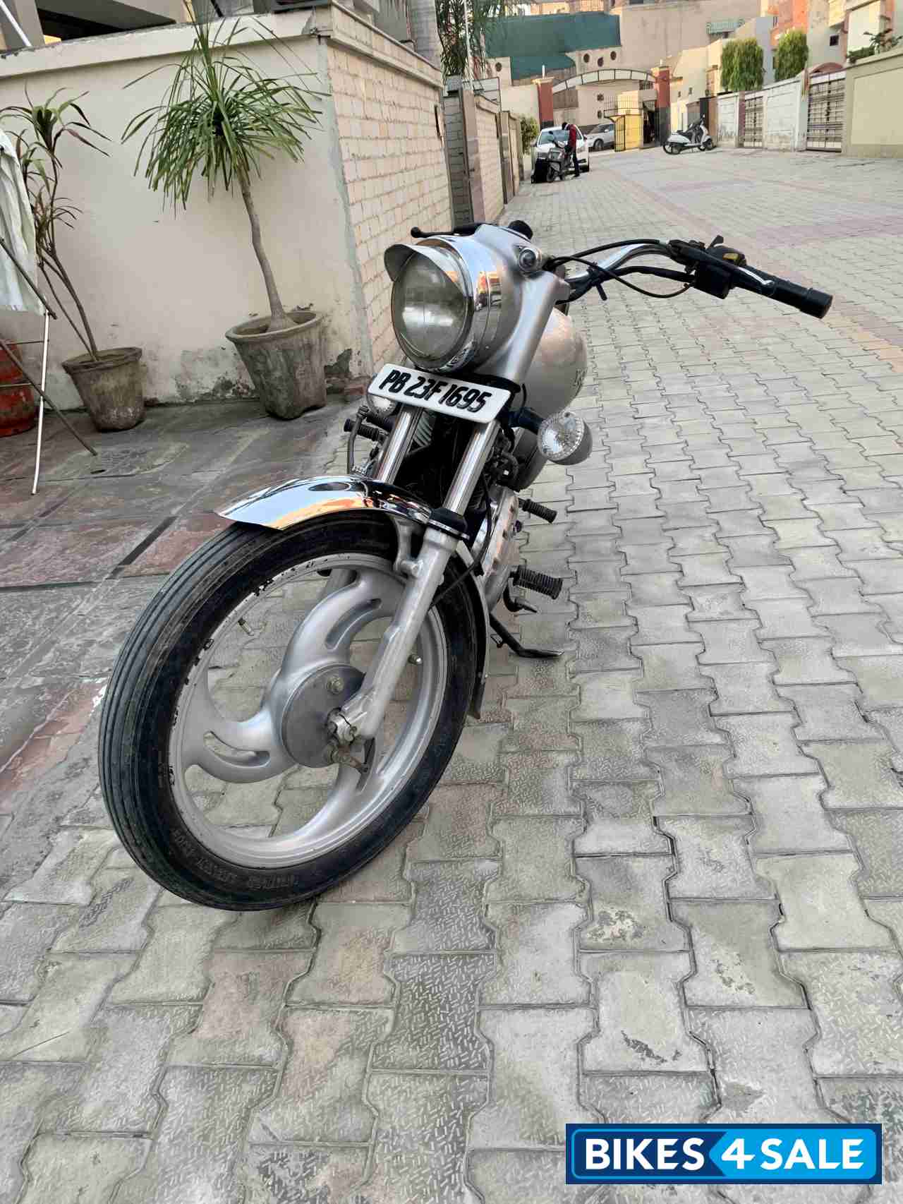 Silver Royal Enfield Bullet Electra