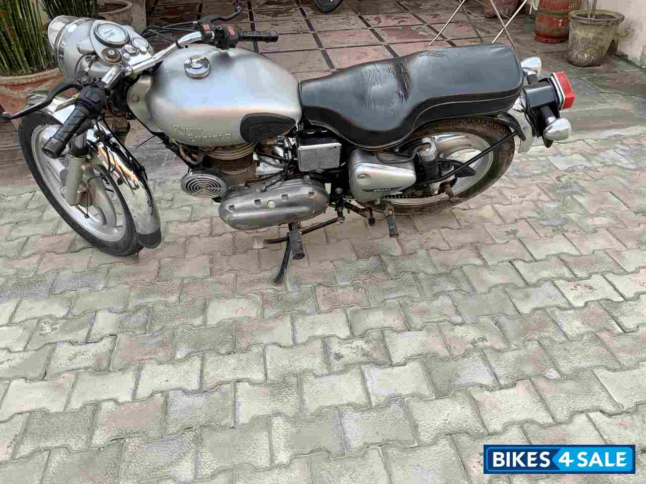 Silver Royal Enfield Bullet Electra
